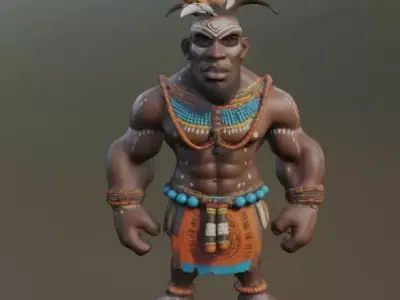 African warrior 3D model