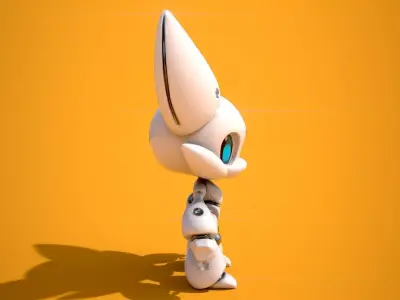 Cat Robot Low-poly 3D model