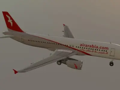 Air Arabia airbus a320-214 3D model Low-poly 3D model