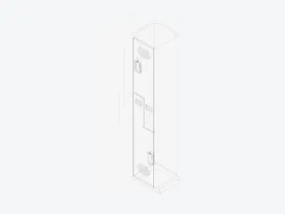 Locker - Plastic - Locka - Classic - 2 Person Z Low-poly 3D model
