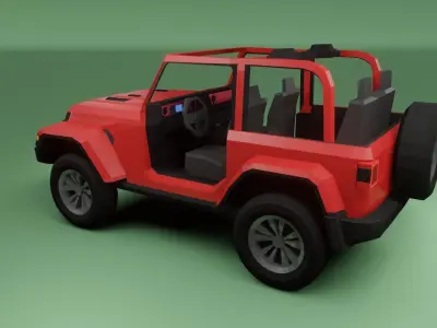 Jeep Wrangler 2020 low poly 3D model Low-poly 3D model