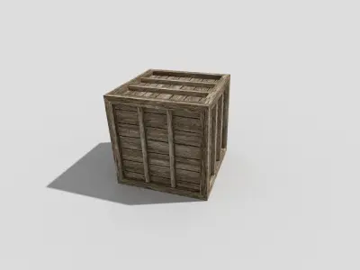low poly wooden crate Low-poly 3D model purchase