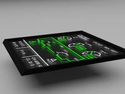 Secondary electronic centralised aircraft monitoring  3d Model 3D model