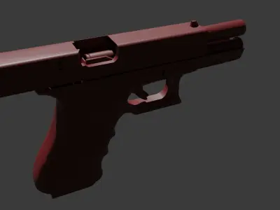 Glock 17 Gen 4 UNTEXTURED Low-poly 3D model
