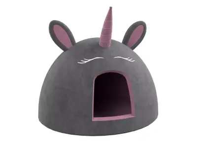 Unicorn Meow Hut Cat Hut Cat Tent Cozy Black 3D model
