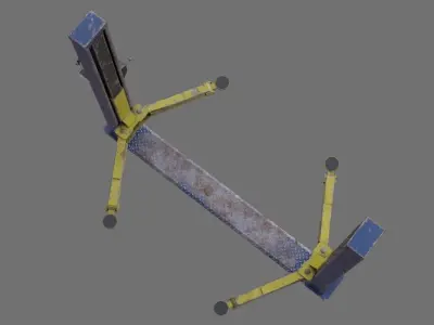 Two Post Lift 1D Low-poly 3D model