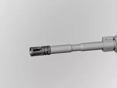 AR15 M4A1 Modular Flash Hider A2 Customizable Low-poly 3D model