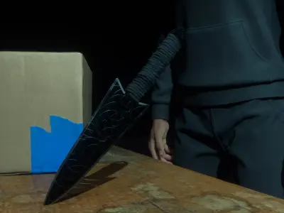 Stealth Throwing Knife 3D model