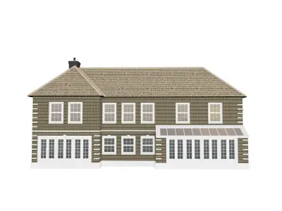 English House bricks Low-poly 3D model