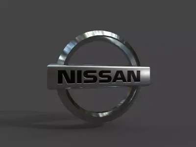 Nissan low poly metallic logo Free low-poly 3D model