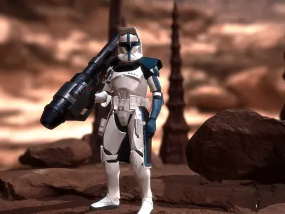 Clone Heavy Trooper Rigged Low-poly 3D model