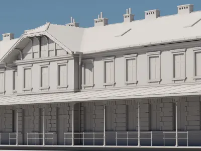 Eastern European Building 017 Low-poly 3D model