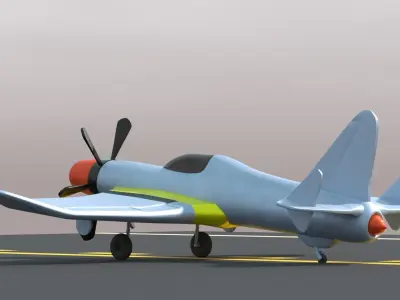 3D Advanced Propeller Jet Airplane animated 3D model