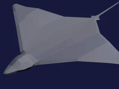 Stingray paper airplane Free low-poly 3D model