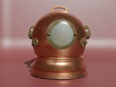 Scuba Diving Helmet Low-poly 3D model