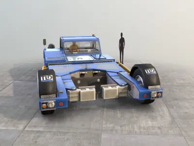 Towbarless Aircraft Tractors LTD TPX-200-S blue Low-poly 3D model