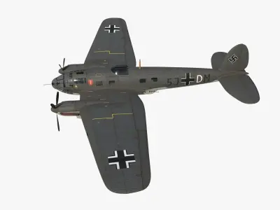 Heinkel He 111 5J-DM Low-poly 3D model