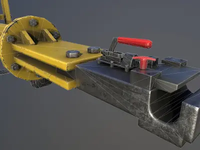 Airport pushback towbar Low-poly 3D model