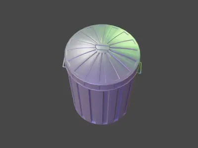 metal dustbin Free low-poly 3D model