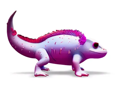 Stylized Pink Lizard 3D Model Low-poly 3D model