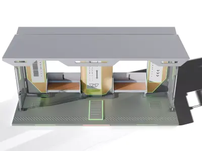 Sci-Fi Futuristic Bus Stop Low-poly 3D model purchase