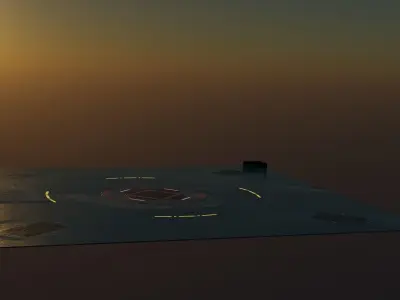 Futuristic Landing Pad Low-poly 3D model