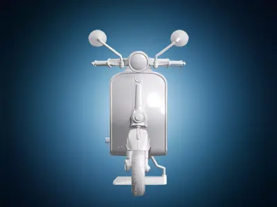 Retro Scooter Vespa Style 3D Print Model 3D print model