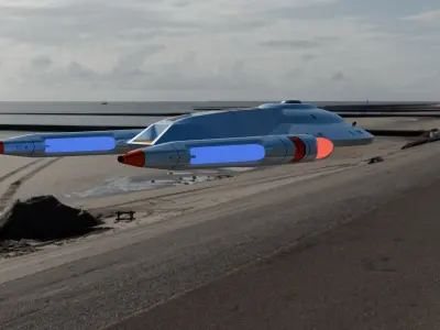 Sci-Fi Ship Low-poly 3D model