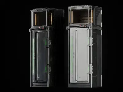 GAME READY CYBERPUNK LOCKER PBR RIGGED Low-poly 3D model