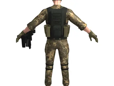 3D Soldier with rifle 3D model
