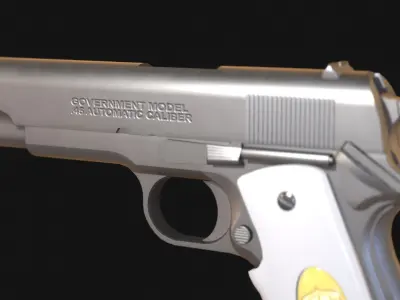 Colt Government Model 1911 - Aria the Scarlet Ammo - Game Asset Free low-poly 3D model