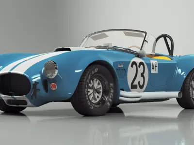 AC Shelby Cobra 1965 Blue Yellow 1965 3D model