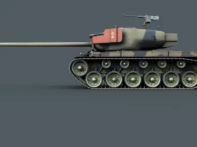 T26E1 Pershing Low-poly 3D model
