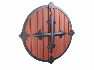 Shield Red Low-poly 3D model