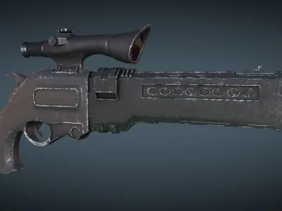 scifi gun Low-poly 3D model