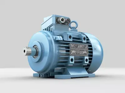 Industrial electric motor generator 3D model