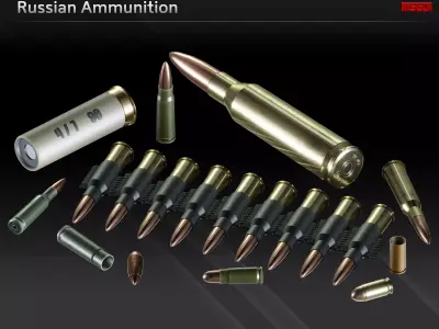Russian Ammunition Low-poly 3D model