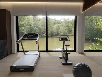 Mini GYM Blender Scene Free 3D model