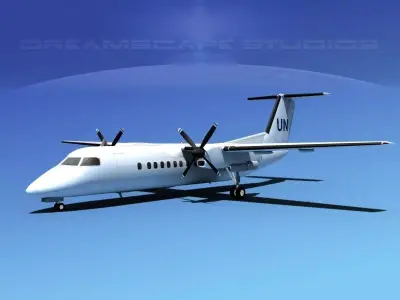 DeHavilland DHC-8-Q300 UN 3D model