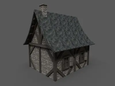 Medieval House 1 Low-poly 3D model