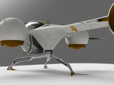Futuristic Self Balancing Helicopter - Oblivion Concept 3D model