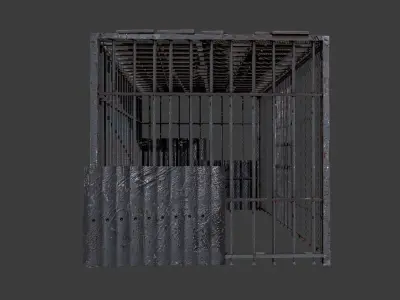 outdoor prison cell Low-poly 3D model