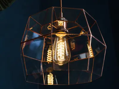 Pendant geometric glass light Loft Free 3D model