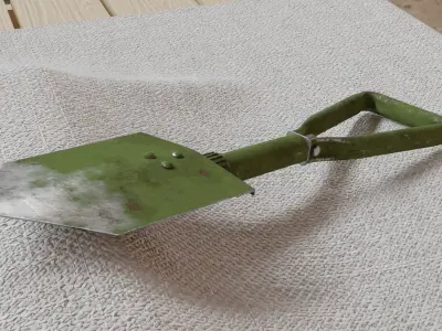 Military Folding Shovel Low-poly 3D model