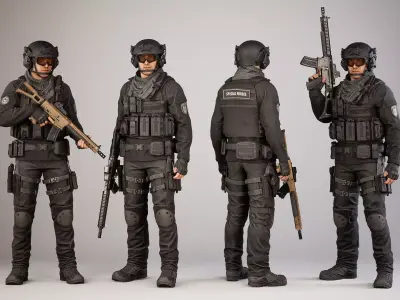 Casual Soldier 18 Low-poly 3D model