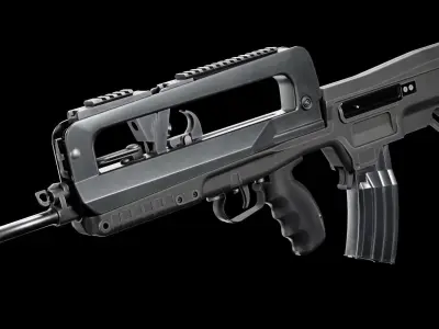  Low Poly FAMAS Rifle Low-poly 3D model