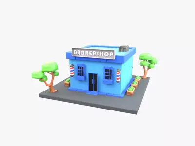 Barbershop 3D Illustration 3D model