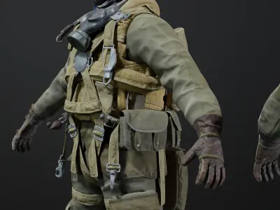 SOLDIER WWII USA Paratrooper 3D model