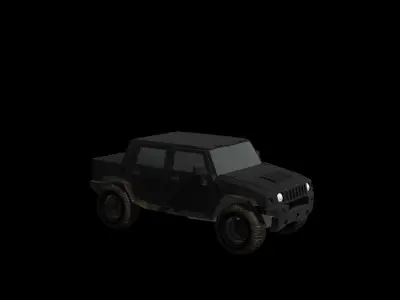 Hummer jeep Low-poly 3D model