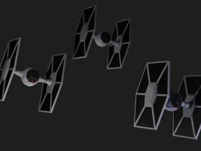 TIE fighter from the Star Wars movies Free low-poly 3D model